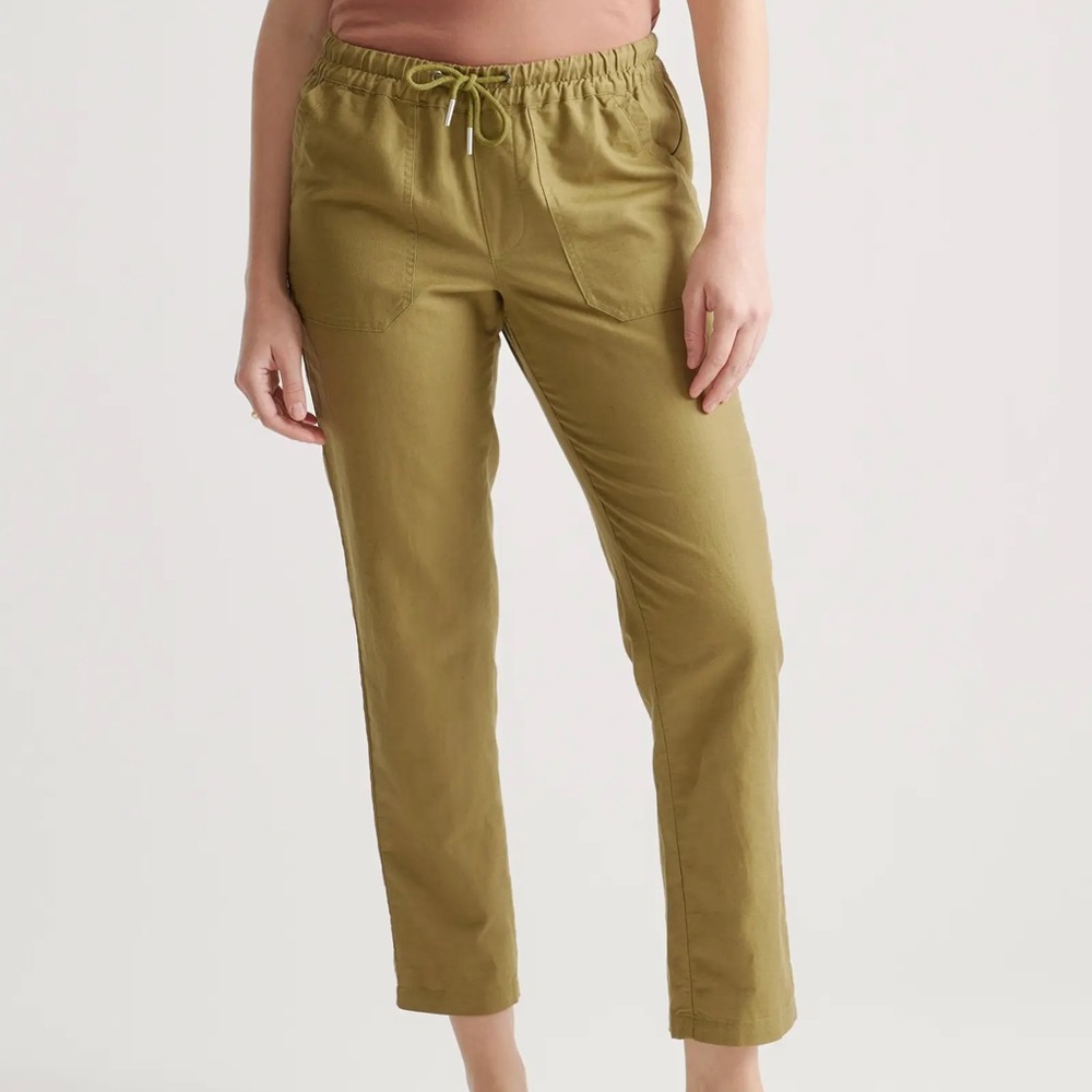 Quince Cotton Linen Twill Straight Leg Pants - size small